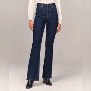 Abercrombie & Fitch The Vintage Flare High Rise Jeans Dark Wash 32 Retro